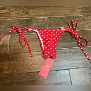 DOLL Red Polka Dot Tie-Side Bikini Bottom